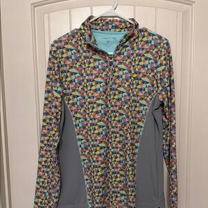 Magnolia Lane Masters Tech 1/4 Zip Women's Geometric Colorful Wicking Stretch